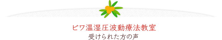 ビワ温湿圧波動療法教室 受けられた方の声