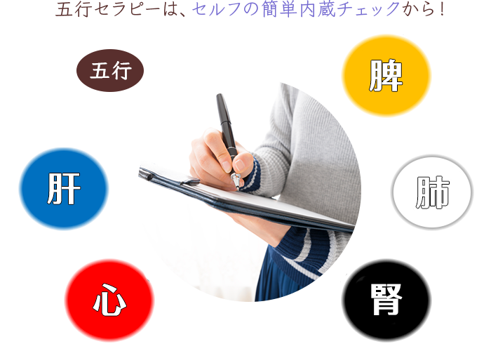 五行セラピーは、セルフの簡単内臓チェックから！